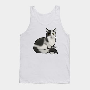 Cat - British Shorthair - Black and White Tank Top